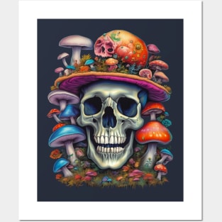 shroomy skull III Posters and Art